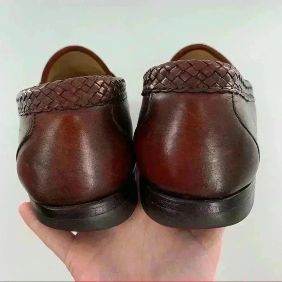 Allen Edmonds Maxfield mens size 12 brown leather tassel penny slip on - Picture 8 of 13